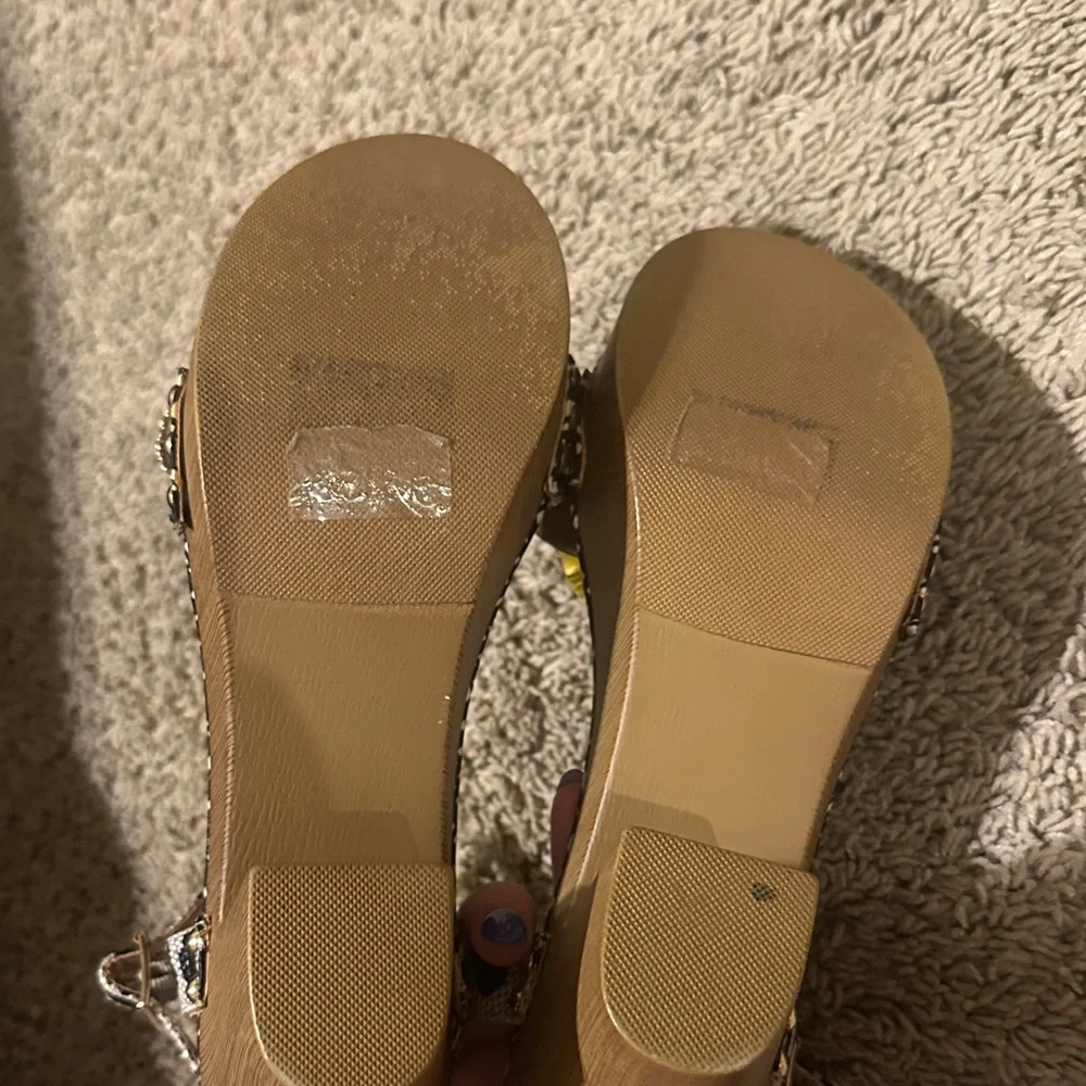 Betsey Johnson Black and Multicolor Sandals - Picture 4 of 4